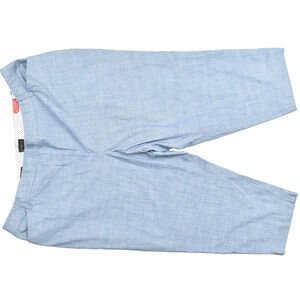 Talbots Women's Blue Linen Blend Perfect Crop Pants Plus Size 24W